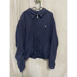 Vintage Polo Ralph Lauren Jacket Mens XL Blue Plaid Lined Harrington Preppy